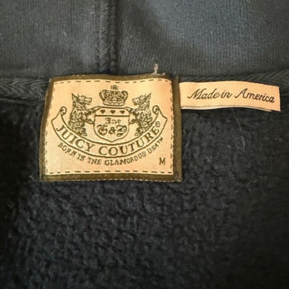 Vintage Juicy Couture Hooded Zipped Track Jacket, Navy Blue Size Medium - Picture 4 of 10
